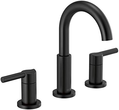 Delta Faucet Nicoli Widespread Bathroom Faucet 3 Hole Matte Black | Amazon (US)