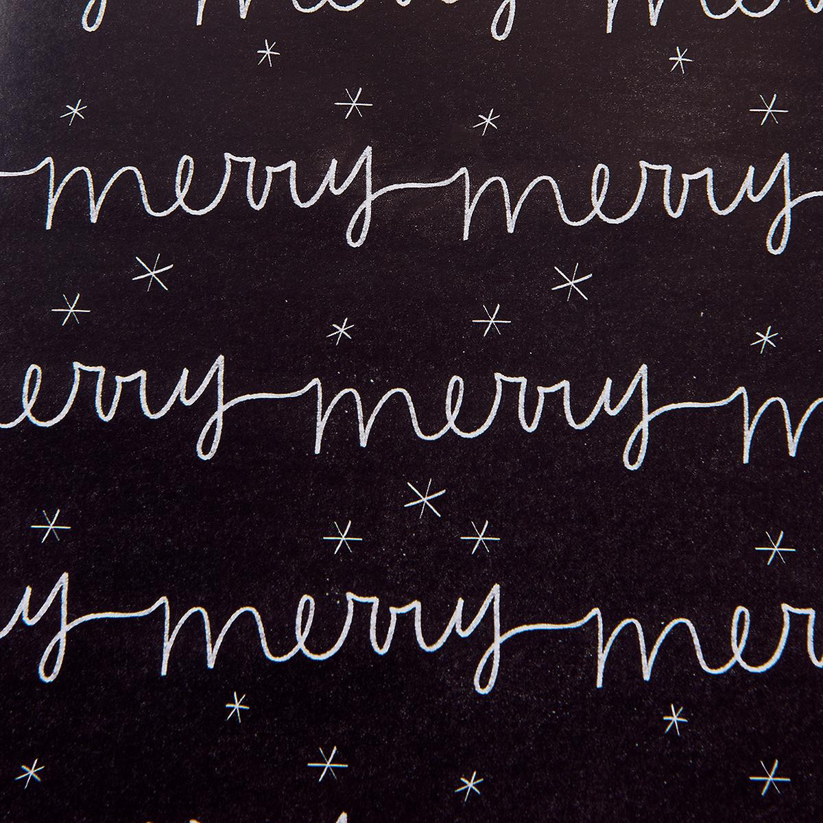 Gartner Studios Black & White Merry Wrapping Paper | The Container Store