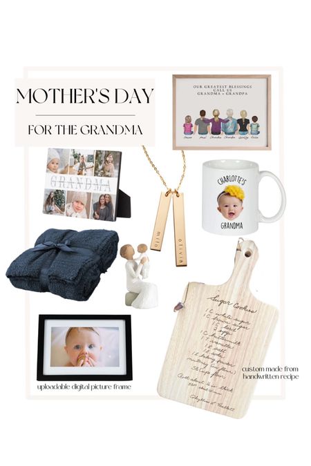 MOTHER’S DAY GIFT GUIDE: for the grandma! gift guide for her | gifts for her |personalized gifts | digital picture frame | monogrammed necklace | barefoot dreams blanket | personalized coffee mug

#LTKGiftGuide #LTKfamily #LTKunder50