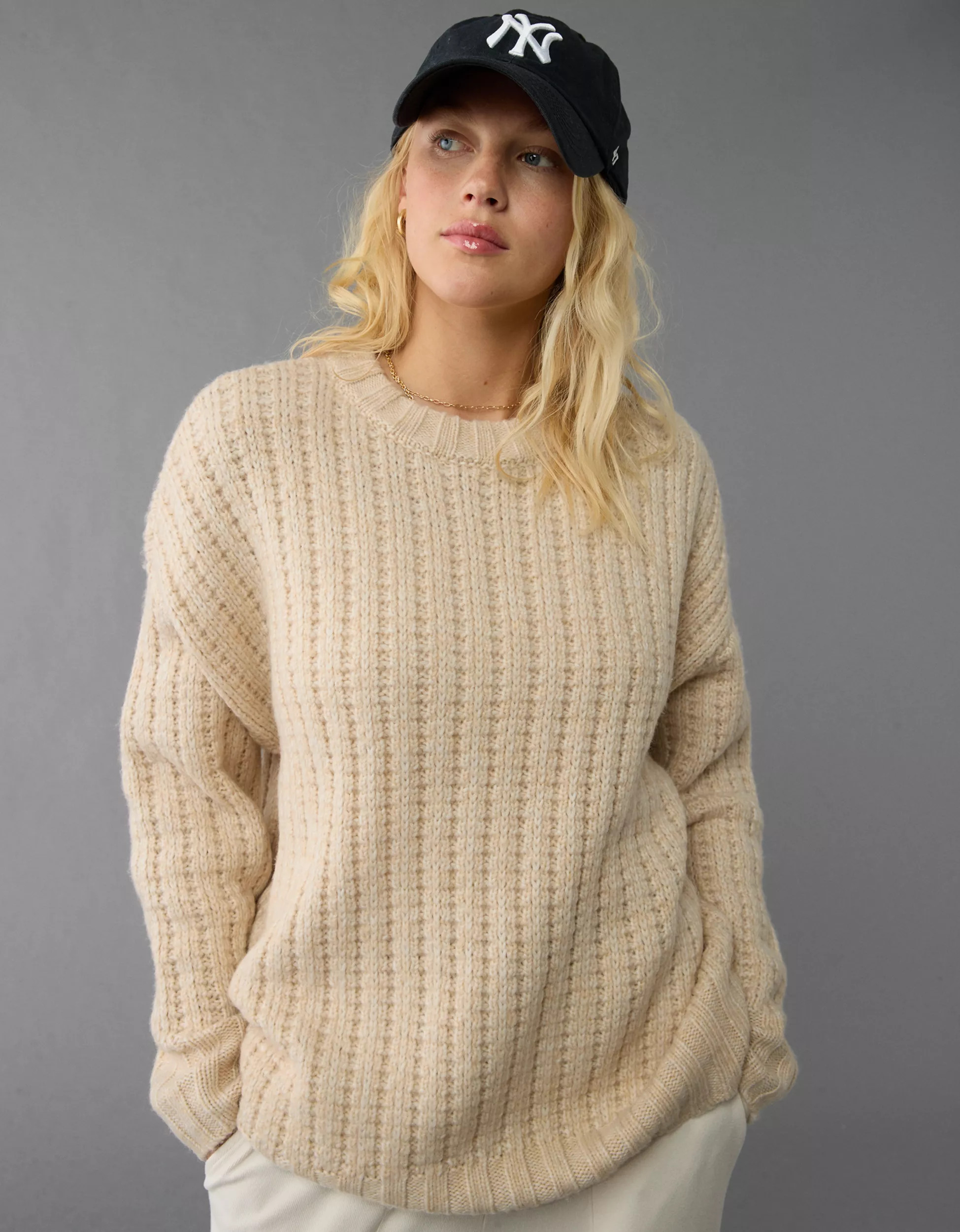 AE Oversized Crew Neck Sweater | American Eagle Outfitters (US & CA)