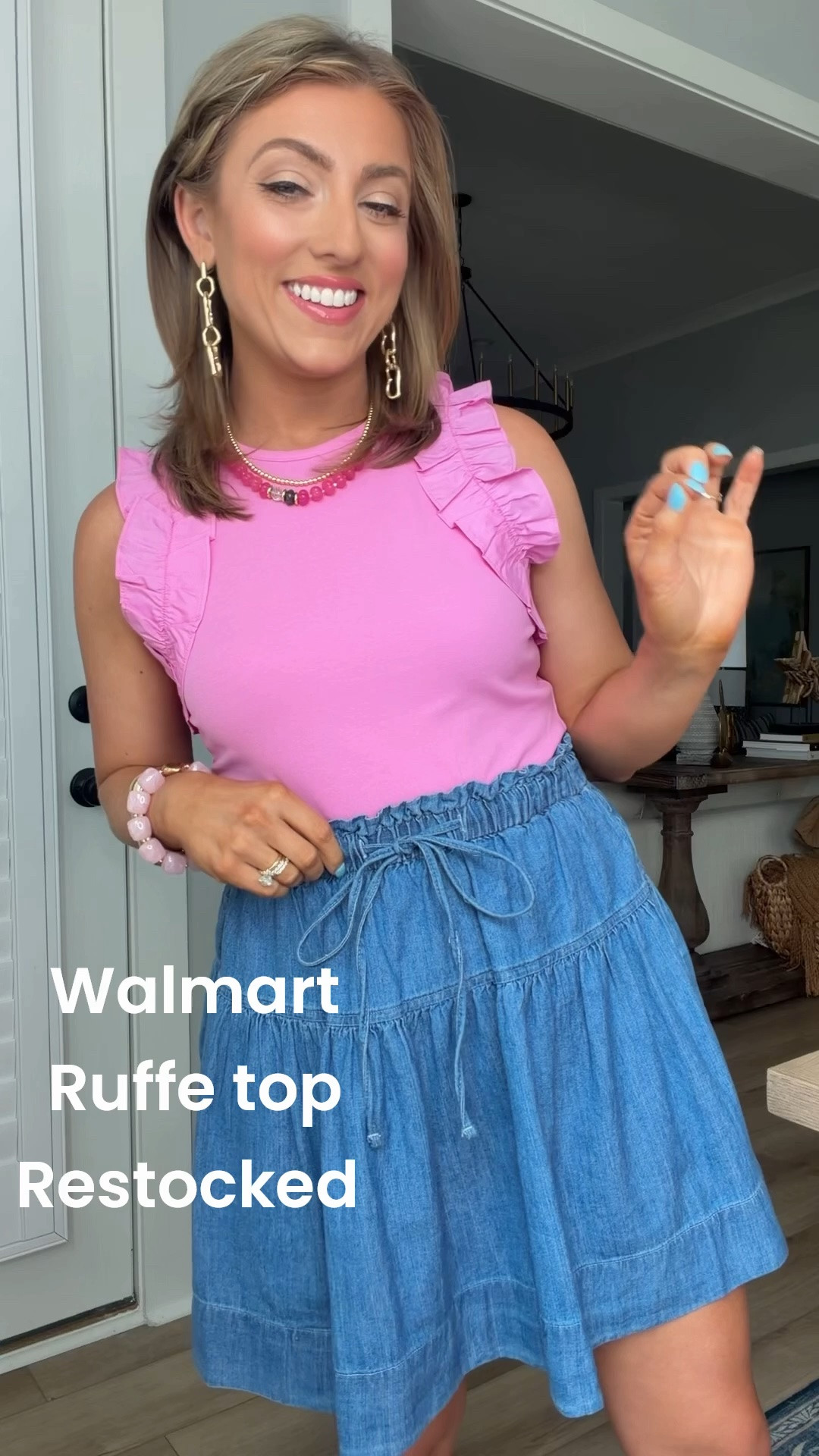 This Walmart outfit is officially back in stock and it’s every bit as cute as I remembered! The bright pink ruffle sleeve top adds the perfect pop of color, and this lightweight chambray skirt is one of those pieces you’ll reach for all summer long. Easy, comfortable, and perfect for everything from errands to lunch dates.

✨ Walmart fashion finds
✨ Restocked best sellers
✨ Summer outfit ideas
✨ Casual everyday style
✨ Affordable fashion under budget
✨ Ruffle sleeve tops
✨ Chambray skirts for summer
✨ Walmart new arrivals

Save this look before sizes start disappearing again! 💕

#WalmartFashion #WalmartFinds #SummerStyle #AffordableFashion #CasualOutfit #EverydayStyle #SummerOutfitIdeas #WalmartNewArrivals #FashionFinds #OOTD

#LTKootd #LTKPetite