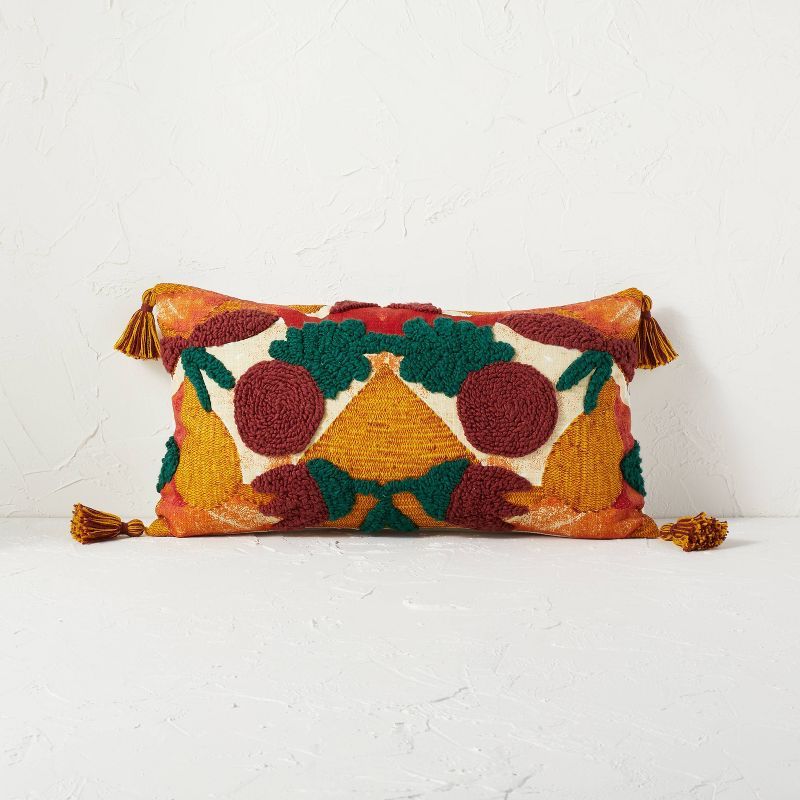 Oversized Embroidered Pomegranate Lumbar Throw Pillow - Opalhouse™ designed with Jungalow™ | Target