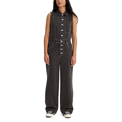 Levi's Women's Sleeveless Jumpsuit, (New) Black Stonewash, X-Large | Amazon (US)