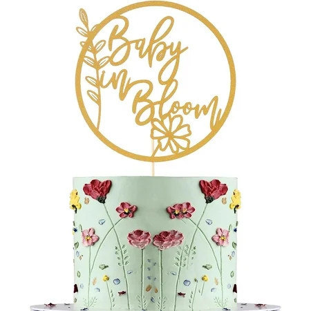 Baby in Bloom Cake Topper - Flower Theme Baby Shower Cake Topper, Floral Baby Shower Gender Reveal Patry Cake Decorations | Walmart (US)