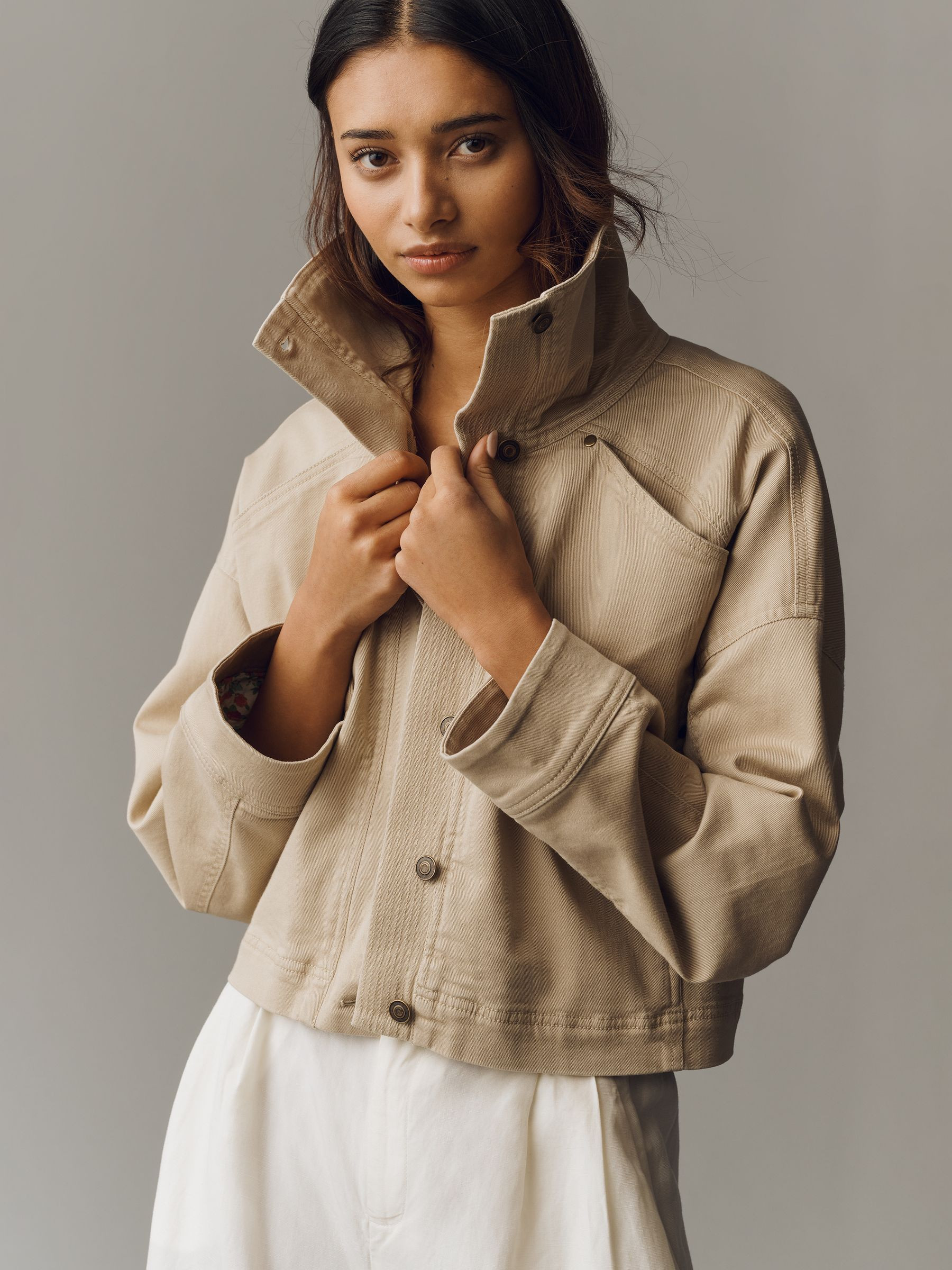 Anthropologie Anthropologie Nude Funnel-Neck Utility Jacket | Next US