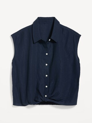 Dolman-Sleeve Twist-Front Button-Down Shirt for Women | Old Navy (US)