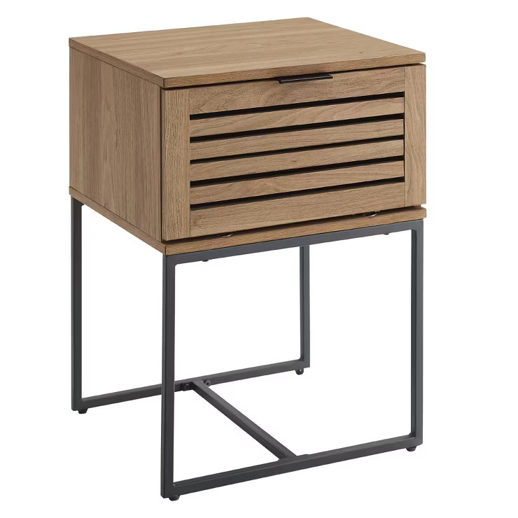 Visconti Boho Slat Pull Down Door Side Table - Saracina Home | Target