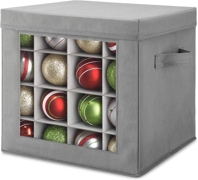 Whitmor Holiday Ornament Storage Cube with 64 Individual Compartments - Durable Non-Woven Polypro... | Amazon (US)