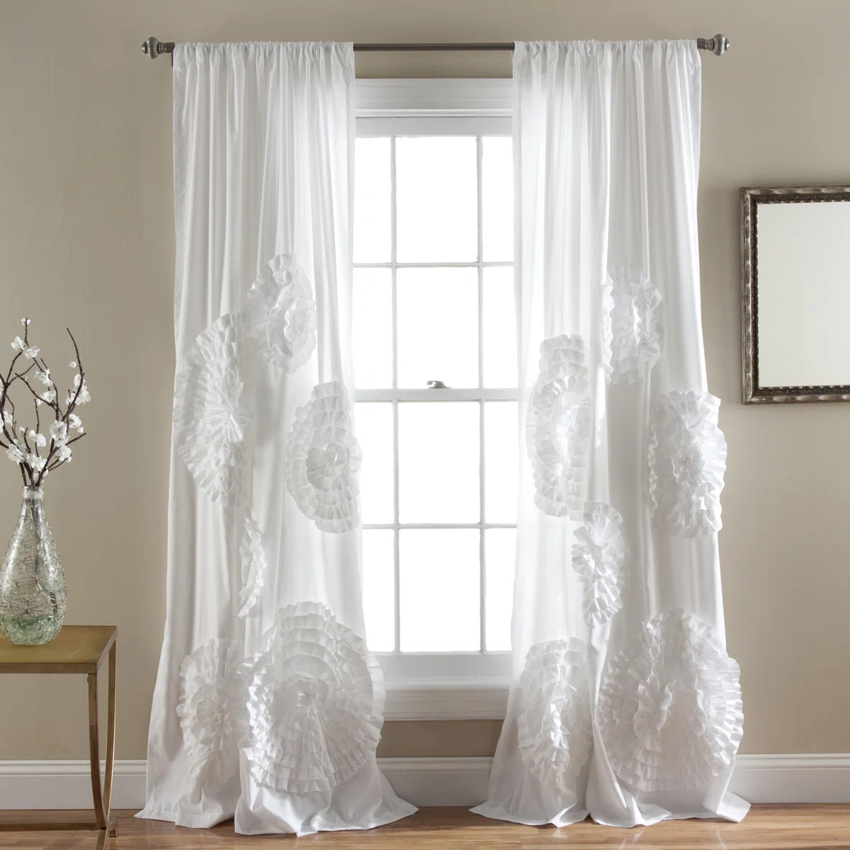 Lush Decor Acton Solid Semi-Sheer Rod pocket Single Curtain Panel & Reviews | Wayfair | Wayfair North America