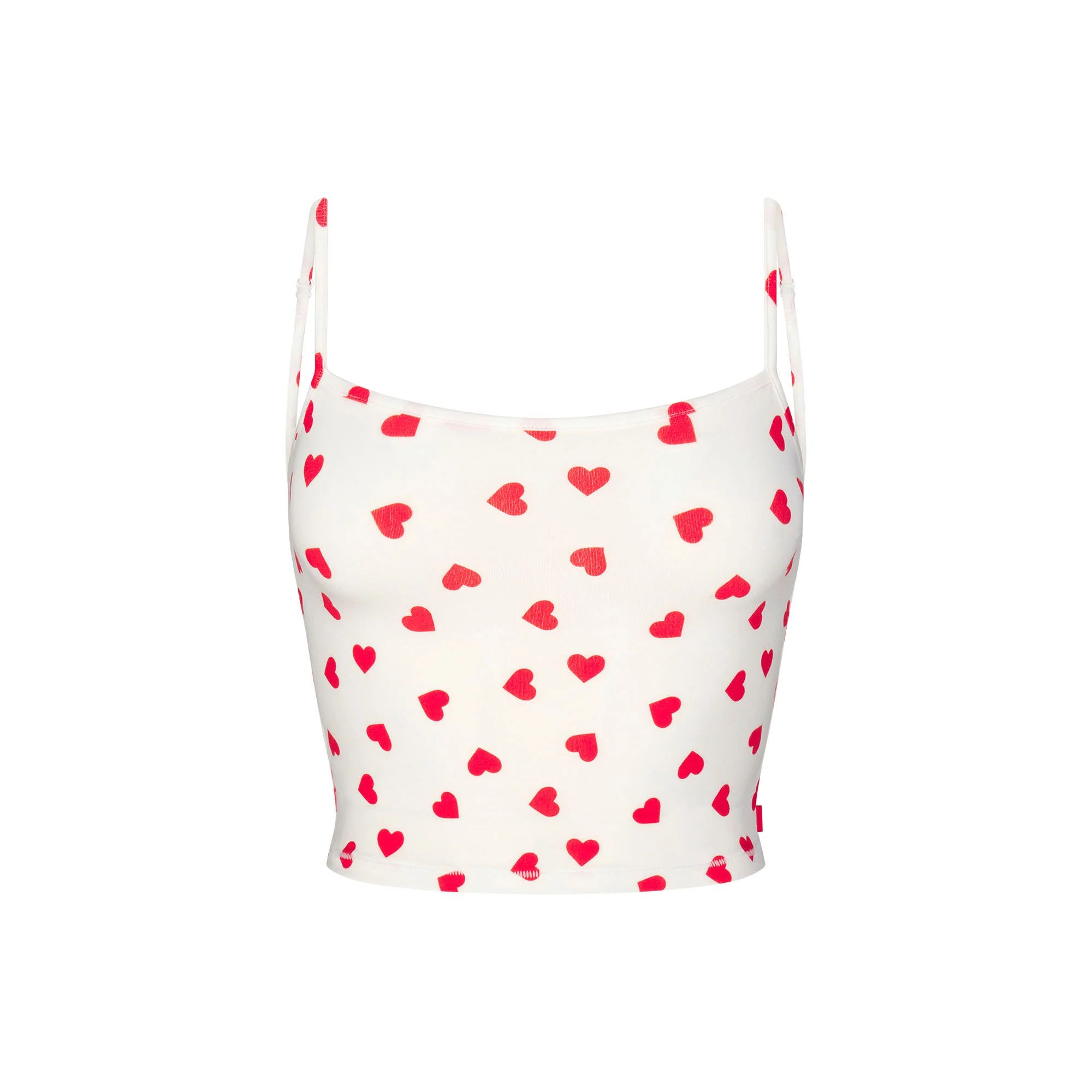 SKIMS SLEEP STRAIGHT NECK CROPPED CAMI | RUBY AND MARBLE HEART | SKIMS (US)