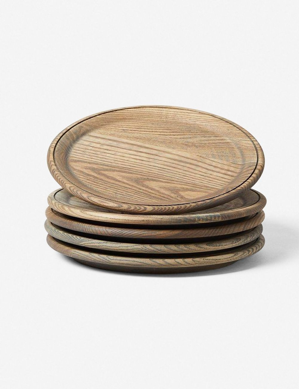 Farmhouse Pottery Crafted Wooden Plates, Grey (set of 4) | Lulu and Georgia 