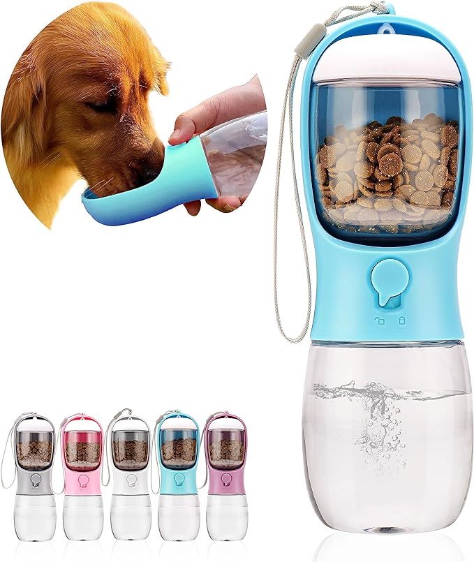 Dog Water Bottle,Portable Pet Water Bottle with Food Container,Outdoor Portable Water Dispenser f... | Amazon (US)