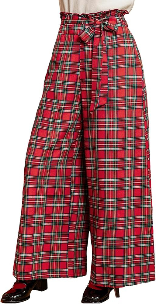 CUPSHE Womens Plaid Pants 2025 Christmas Pajama Lounge Gingham Pants Xmas PJ Bottoms with Pockets... | Amazon (US)