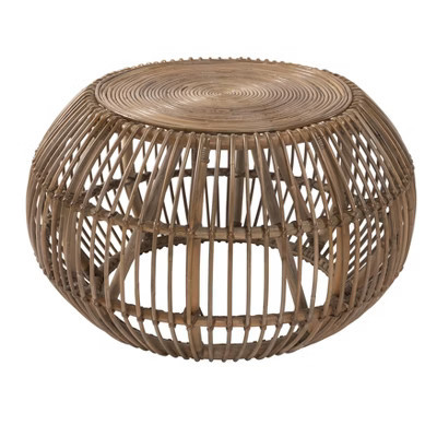 Christopher Knight Home Classic Dag Rustic Rattan Round Coffee Table, Natural | Target