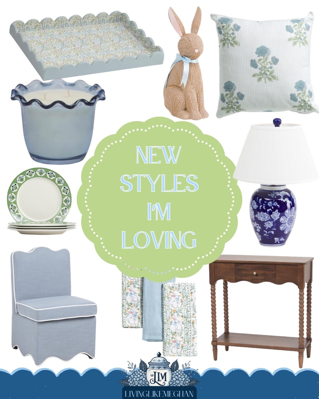Soft blue and green tones, scalloped accents, and classic silhouettes — this feels like a true Nancy Meyers spring home moment 💙 The mix of traditional table lamps, cottage florals, and subtle seasonal decor makes everything feel layered and collected. Timeless pieces you’ll use long after spring!

Tap to explore💫

grandmillennial home style • chinoiserie decor accents • scalloped edge tray • classic side table decor • floral throw pillow • traditional dining plates • cozy cottage interiors • heirloom inspired decor

#LTKSeasonal #LTKHome #LTKSaleAlert