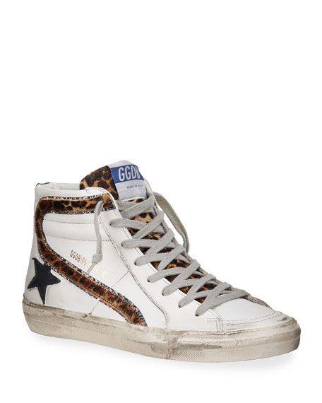 Golden Goose Slide High-Top Zip Sneakers | Neiman Marcus