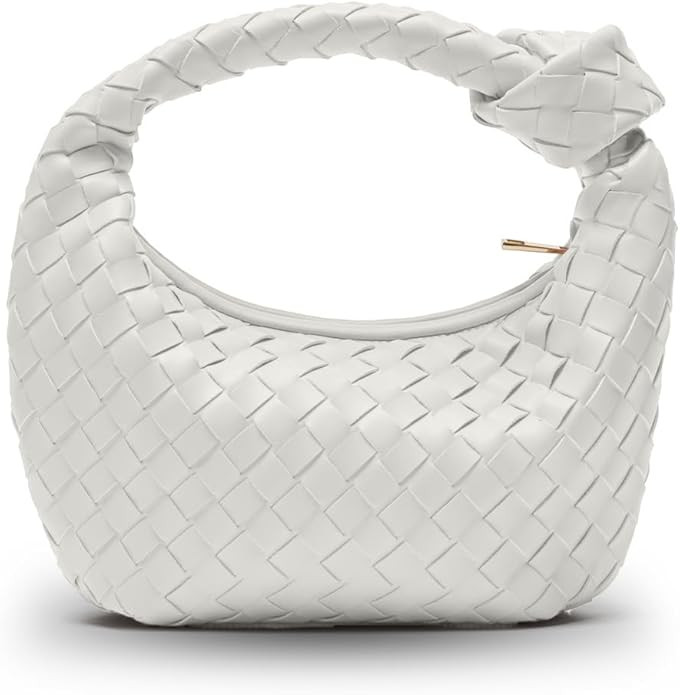 Woven Purse - Woven Bags for Women - Leather Hobo Handbags - Fashion Knotted Small Top Handle Clu... | Amazon (US)
