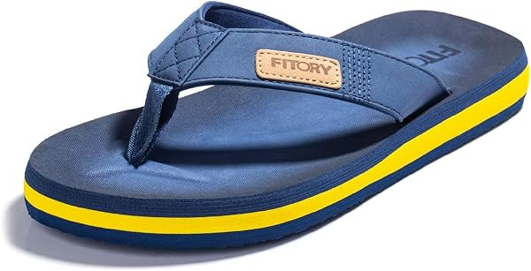 FITORY Men's Flip-Flops, Thongs Sandals Comfort Slippers for Beach | Amazon (US)
