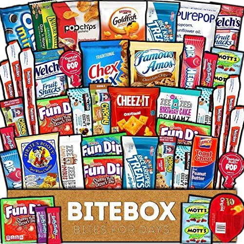 BiteBox Care Package (45 Count) Snacks Food Cookies Granola Bar Chips Candy Ultimate Variety Gift Bo | Amazon (US)