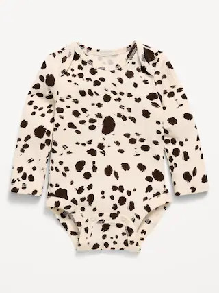 Printed Long-Sleeve Ribbed Bodysuit for Baby | Old Navy (US)