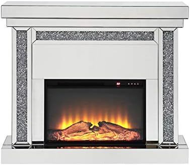 ACME Furniture Noralie Fireplace, Mirrored and Faux Diamonds | Amazon (US)