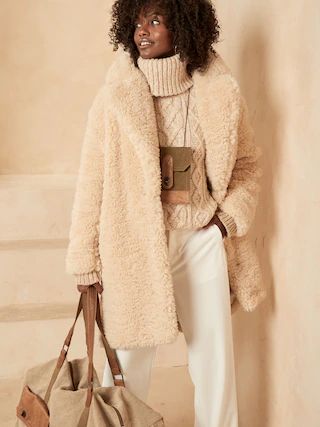 Oversized Sherpa Cocoon Coat | Banana Republic (US)