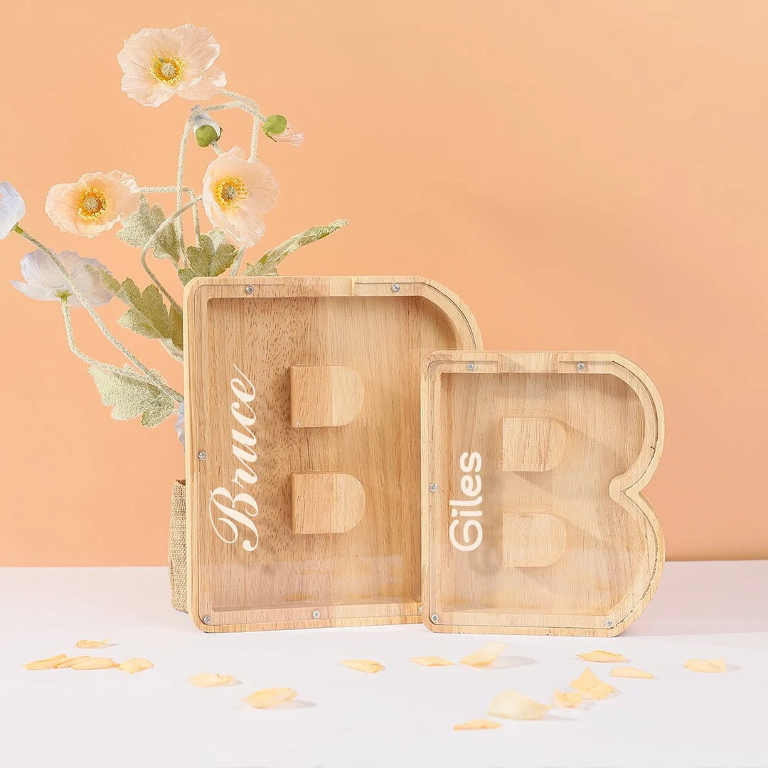 Personalized Wooden Letter Piggy Bank Wooden Piggy Bank for - Etsy | Etsy (US)