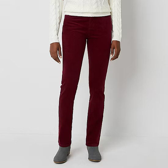 new!St. John's Bay Womens Mid Rise Straight Corduroy Pant | JCPenney