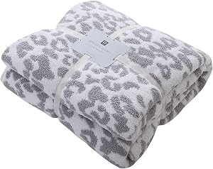 Ultra Soft Micro Plush White Grey Leopard Blanket (51x63 inches) MH MYLUNE HOME Warm Reversible C... | Amazon (US)