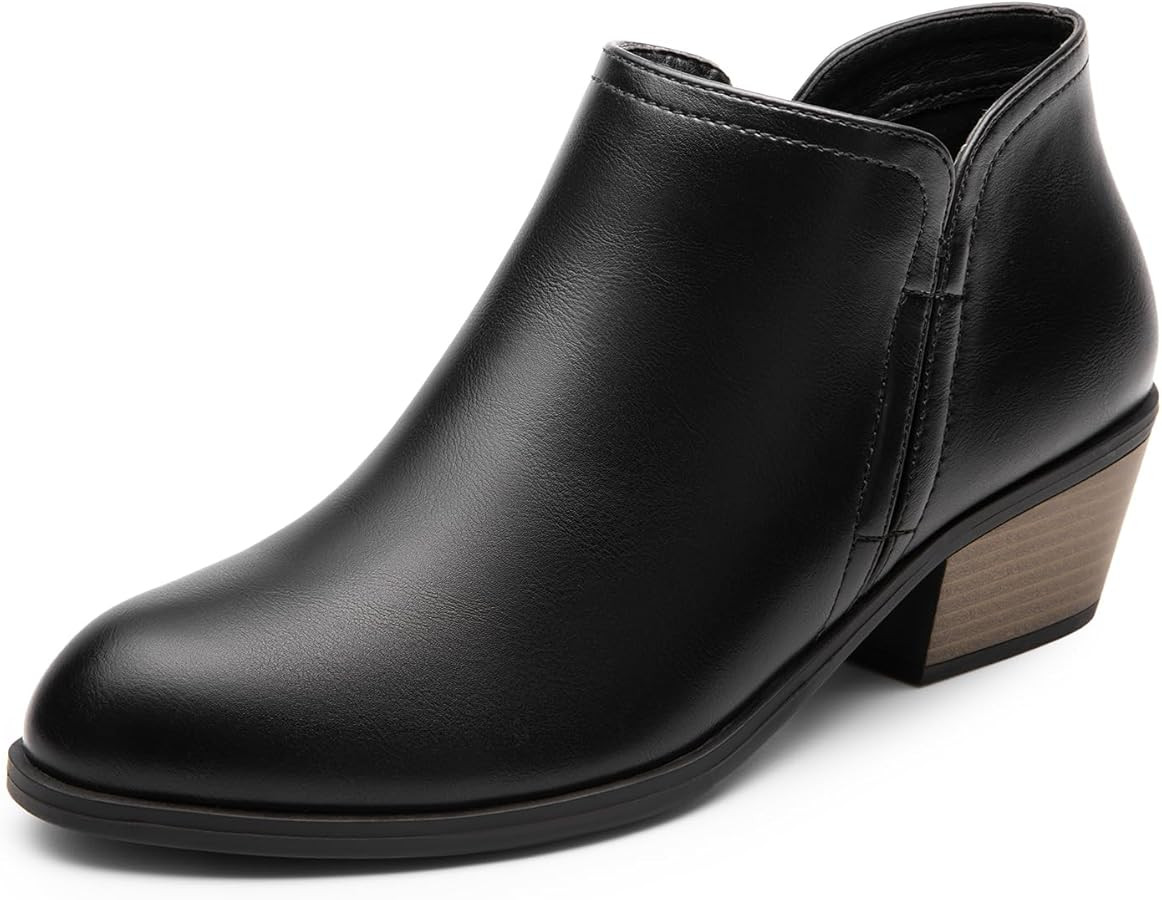 DREAM PAIRS Women's Ankle Boots Low Chunky Heel Comfortable Short Fall Booties Shoes | Amazon (US)