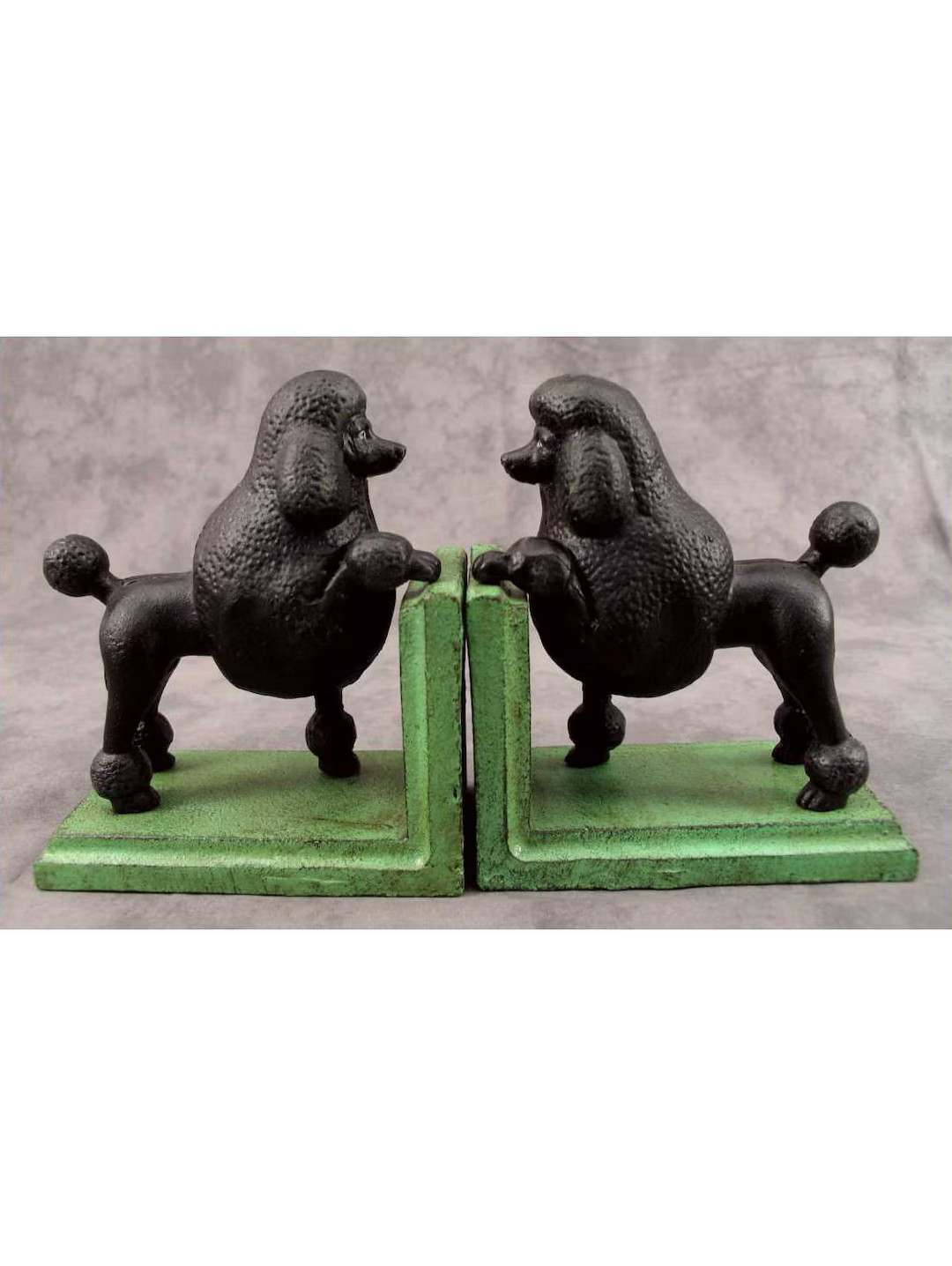 Pair of BLACK POODLE Cast Iron BOOKENDS Standard Poodle | Etsy (US)