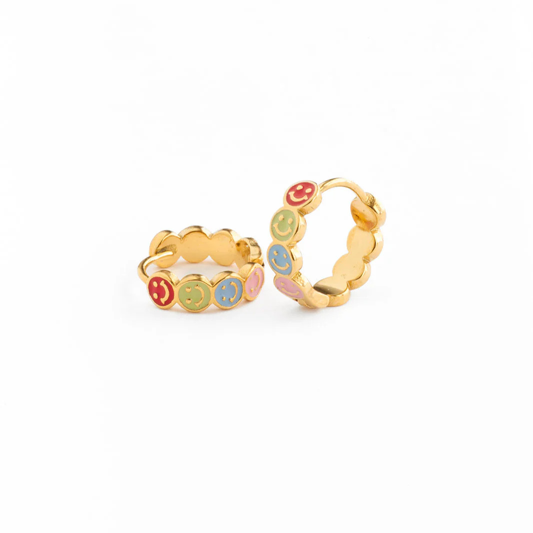 Smiley Face Hoop Earring | Pip Pop Post