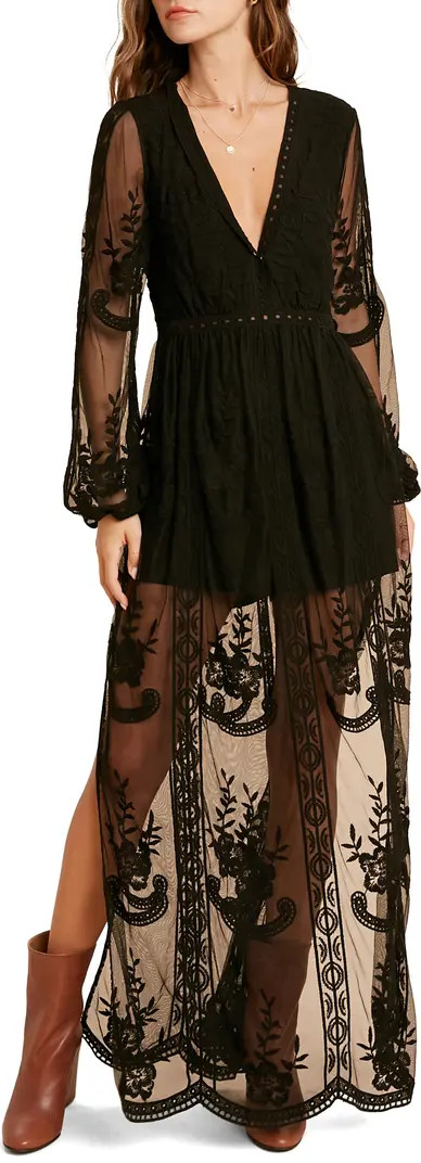Floral Embroidered Long Sleeve Maxi Dress | Nordstrom Rack