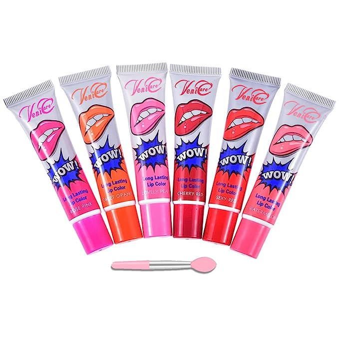 6 Colors Lip Stain Gloss Tattoo Magic Color Peel Off Mask Tint Long Lasting Waterproof Lip Gloss ... | Amazon (US)