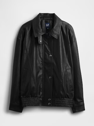 Oversized Vegan Leather Jacket | Gap (US)