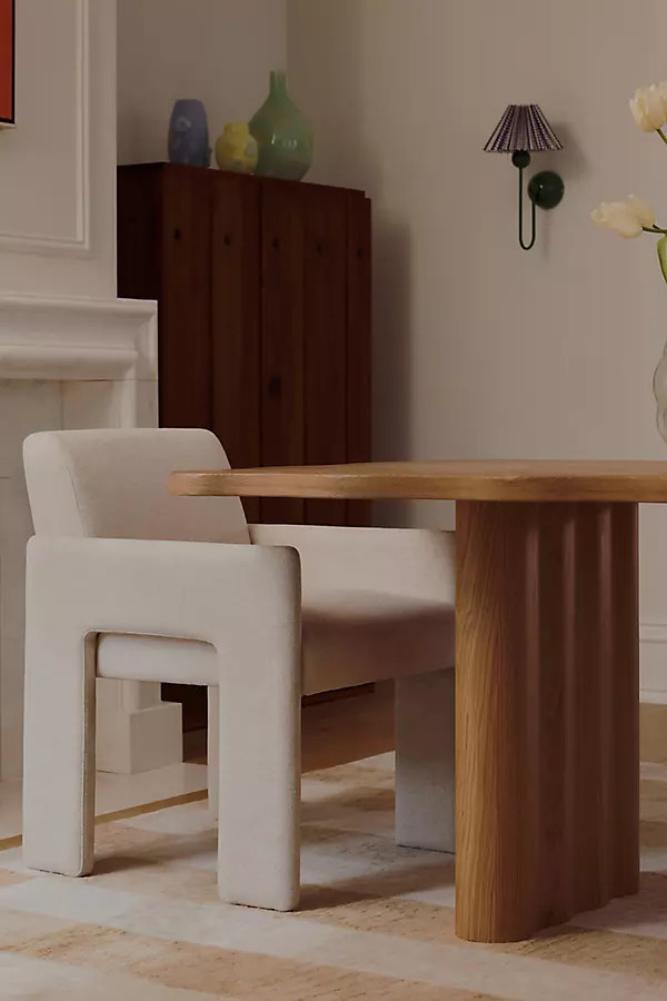 Lydia Linen Dining Armchair | Anthropologie (US)