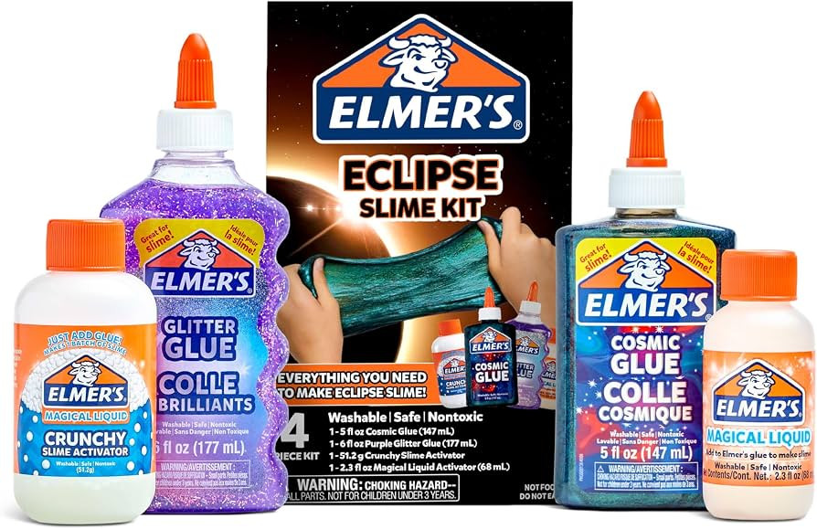 Elmer’s Eclipse Slime Kit, Slime Supplies Includes Cosmic Glue, Purple Glitter Glue, Original a... | Amazon (US)