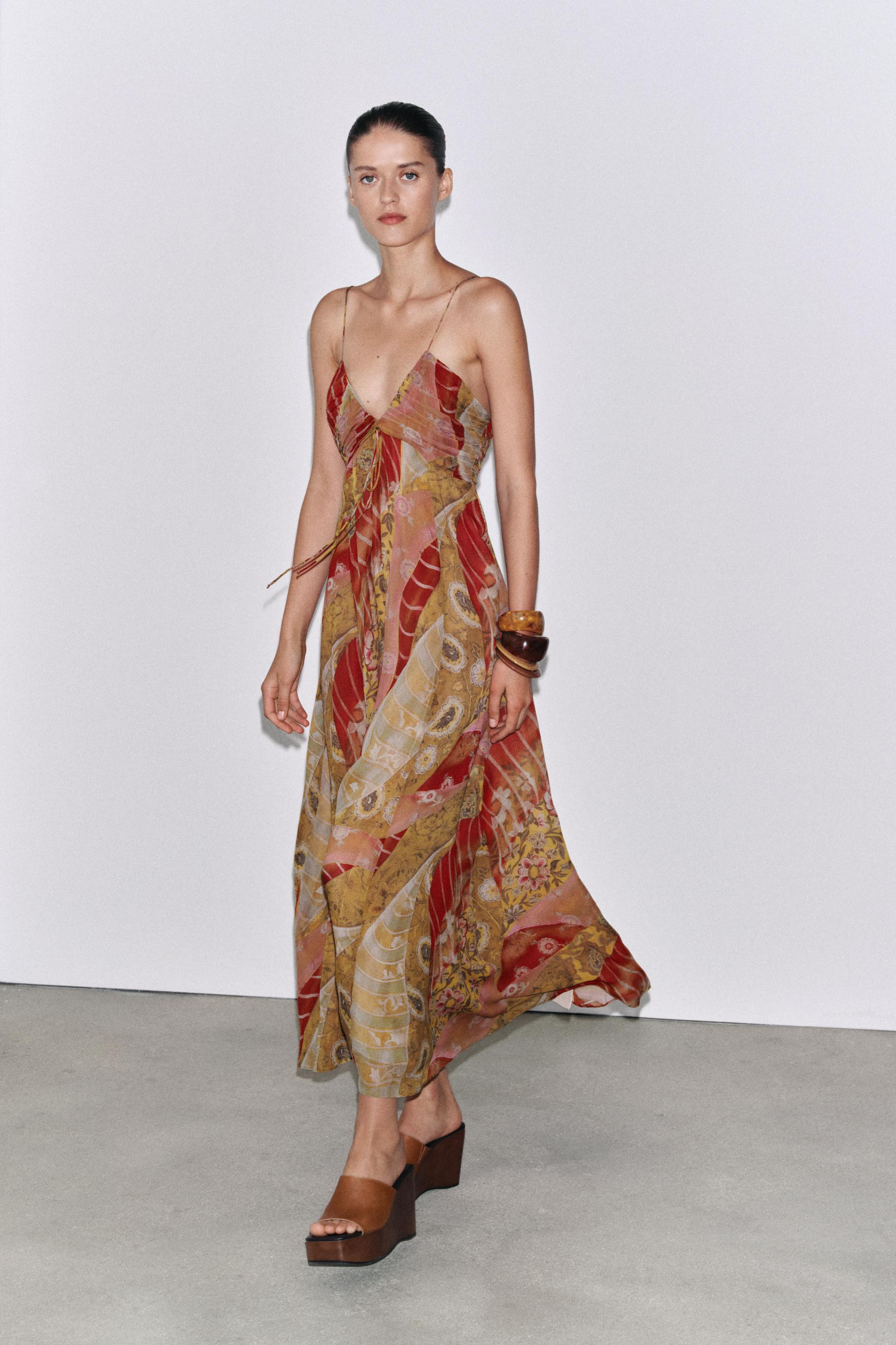 ZW COLLECTION PRINTED MIDI DRESS | Zara US