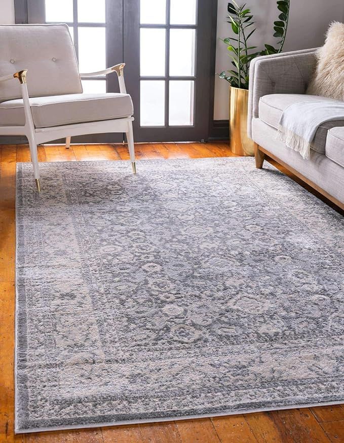 Unique Loom Leila Collection Distressed Traditional Vintage High & Low Textured Pile Area Rug, 7 ... | Amazon (US)