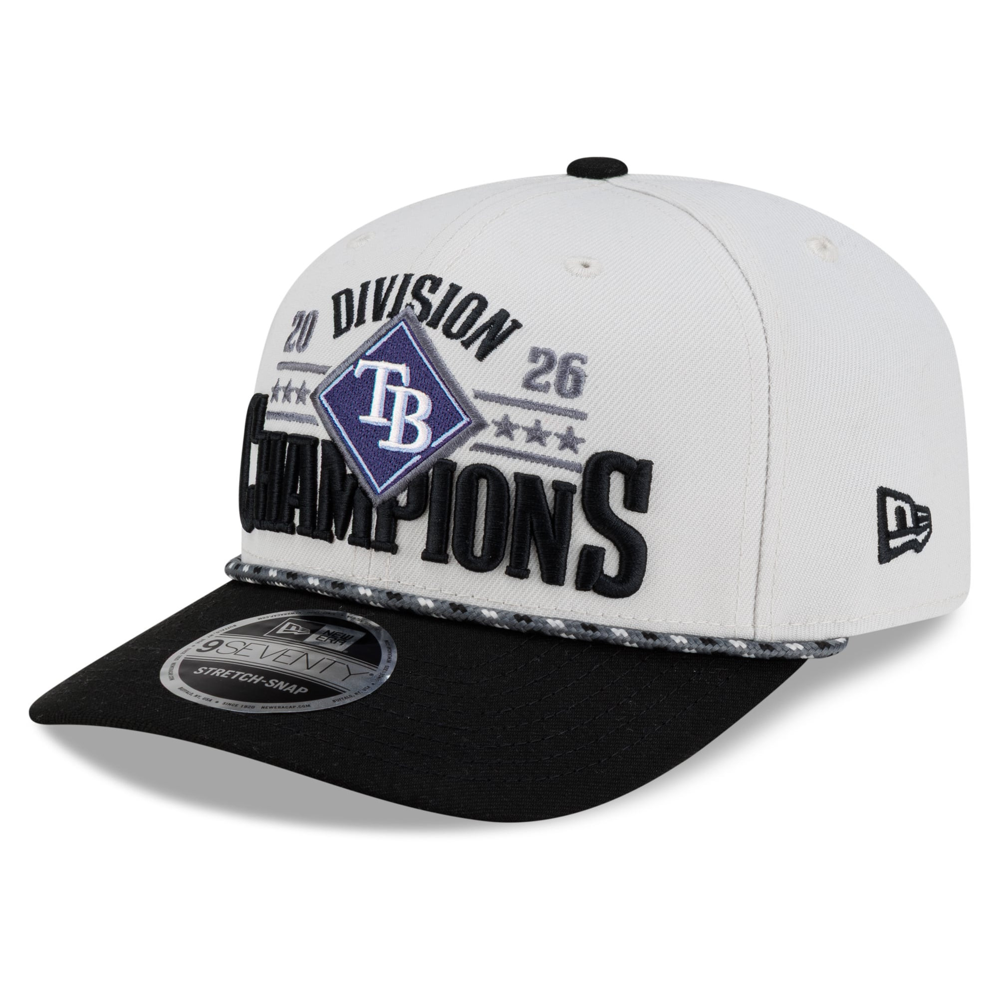 Men's New Era Natural/Black Tampa Bay Rays 2026 AL East Division Champions Locker Room 9SEVENTY Adjustable Hat | Fanatics