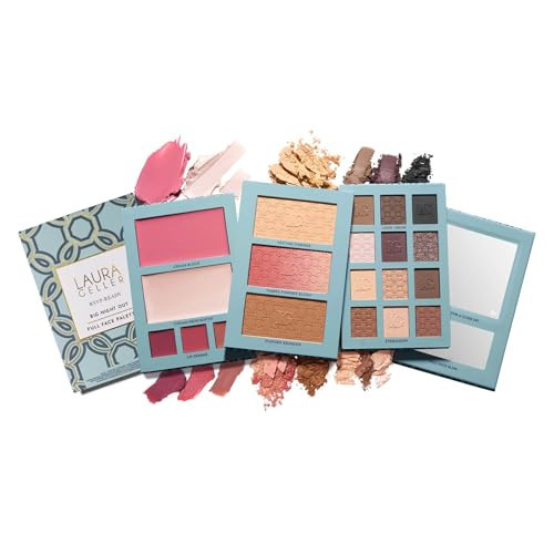 LAURA GELLER NEW YORK RSVP-Ready Big Night Out Full Face Travel Makeup Palette - All-in-One Set includes Eyeshadows, Eye Liners, Blush, Bronzer, Highlighter, Setting Powder, and Lip Creams | Amazon (US)