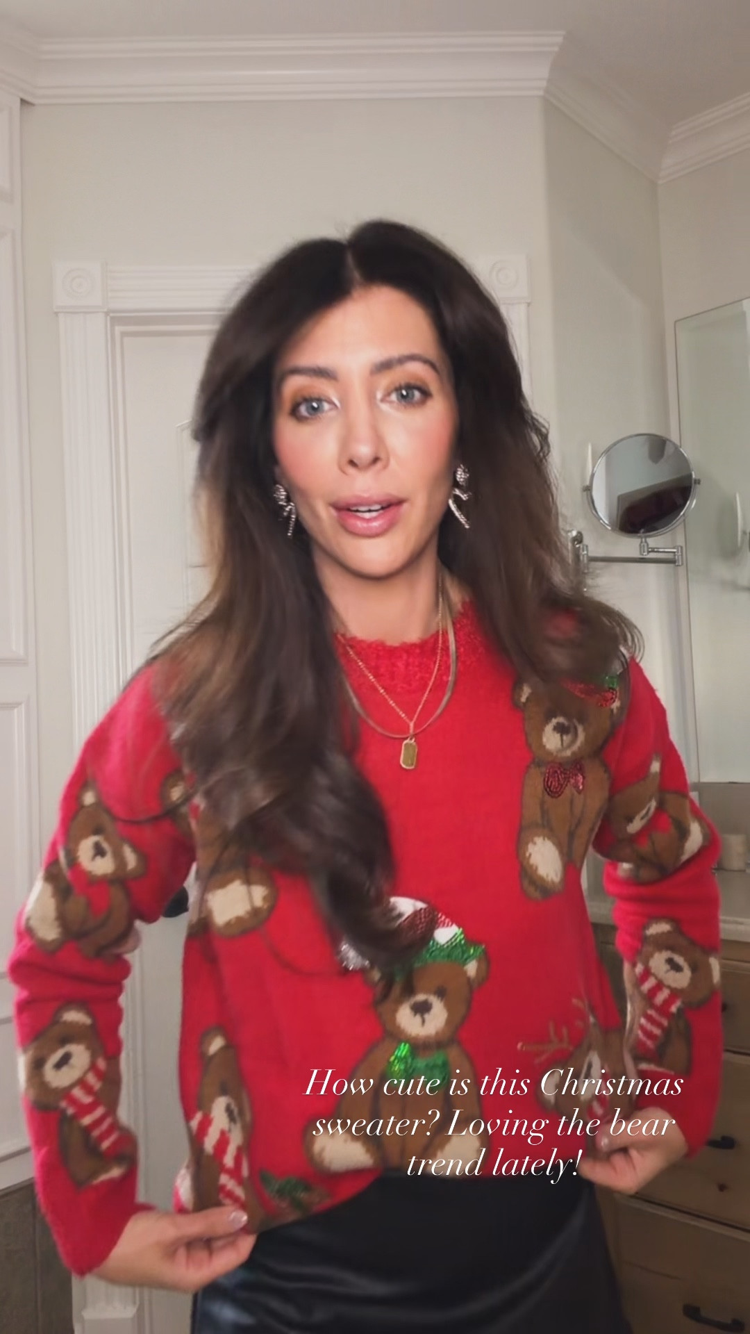 I have to say small in the sweater. It runs pretty true to size! Perfect for any Christmas party.


#LTKHoliday #LTKSeasonal #LTKmomlife