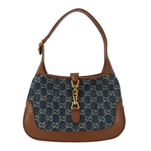 GUCCI Shoulder Bag Jackie 1961 2WAY 636706 GG Denim Canvas Leather Blue Brown | eBay US