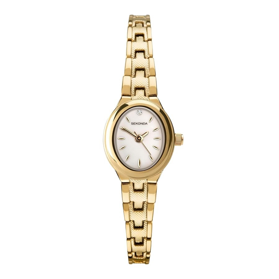 Sekonda Ladies Megan 21mm Oval Classic Analogue Watch with Mother of Pearl Stone Set Dial | Amazon (UK)