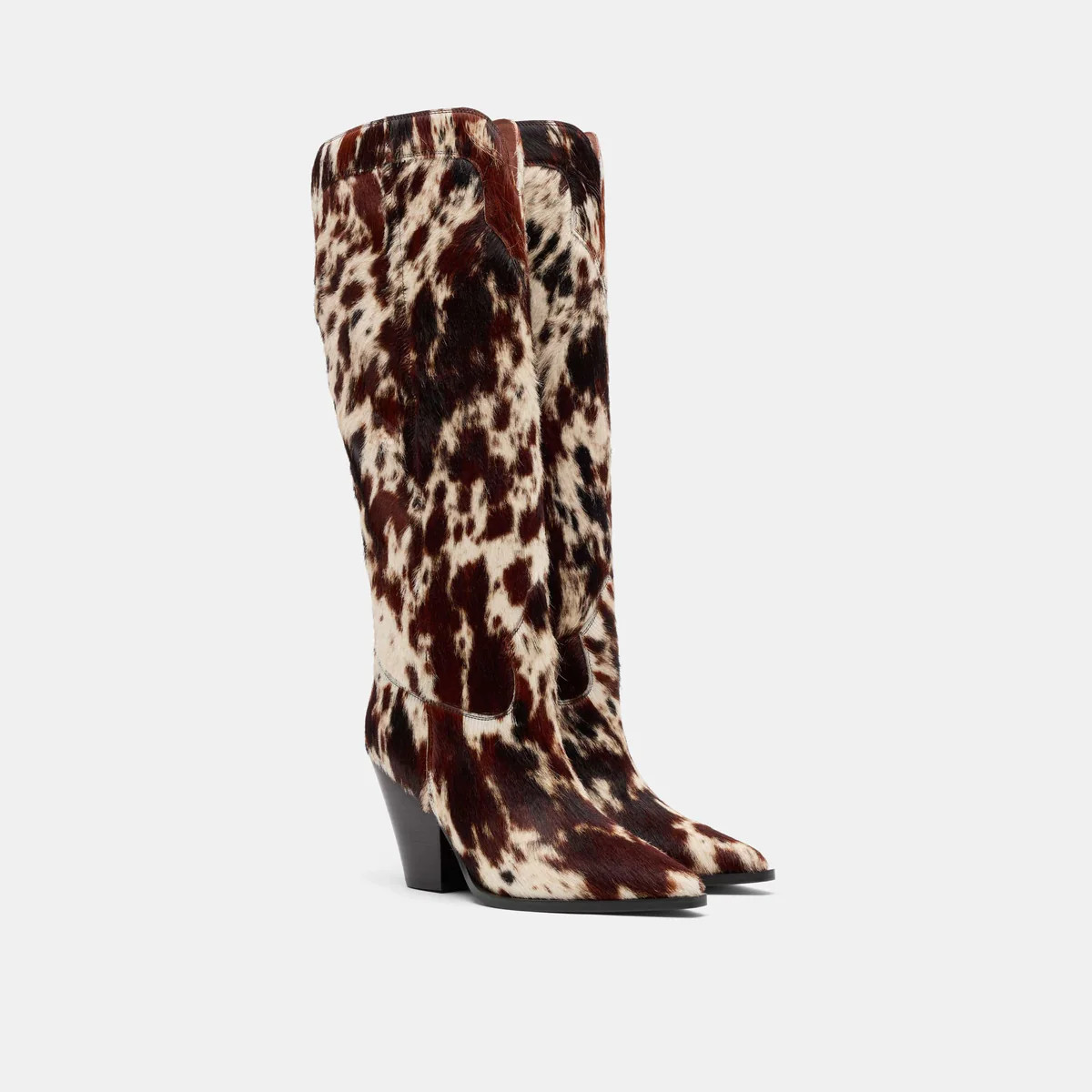 Belle Dark Horse Pony Hair Knee High Boots | Marc Nolan