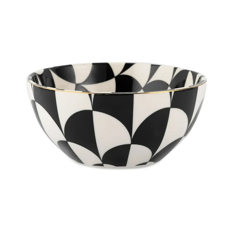 Thyme & Table Emmett Ceramic Cereal Bowl Black and White | Walmart (US)