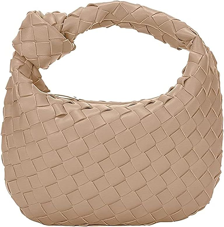 Knoted Women Handbag Leather Woven Purse Tote Boho Bag Fashion Shoulder Bag Handmade Hobo Clutch Bag | Amazon (US)