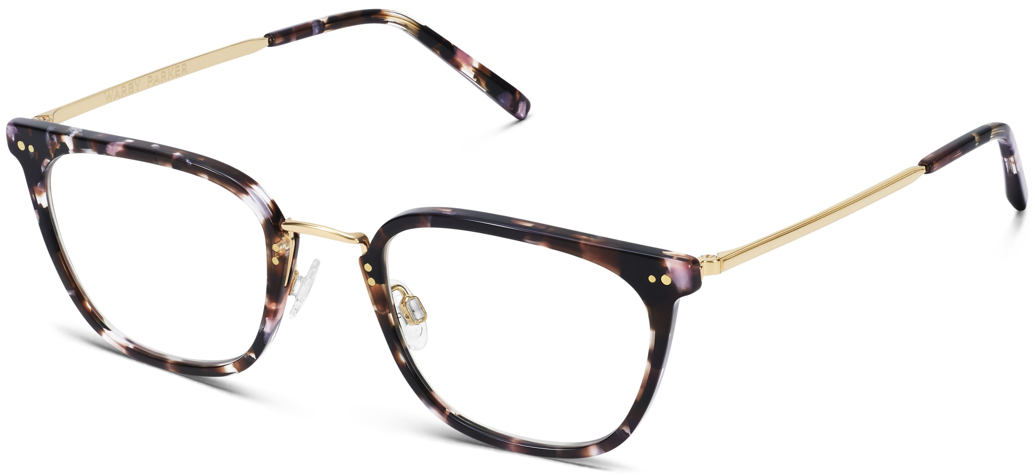 Tobin Eyeglasses in Black Currant Tortoise with Polished Gold | Warby Parker (US)