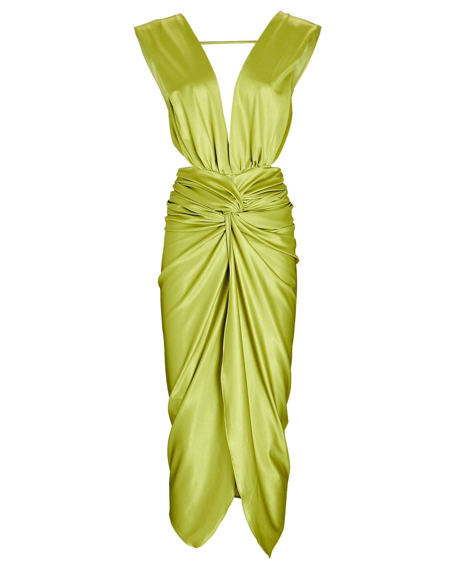 Mia Knotted Satin Midi Dress | INTERMIX