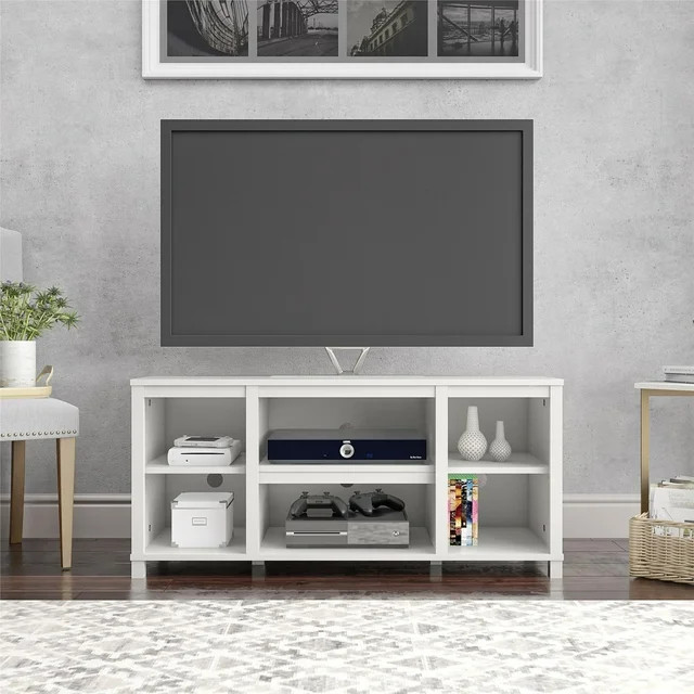 Mainstays Parsons TV Stand for TVs up to 50", White | Walmart (US)